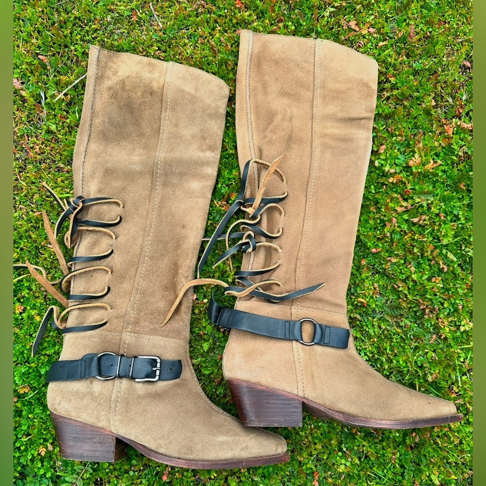 Free People Back Lace Shoes Sway Low Boot/ Military Swayed Size 7.5 NEW *Flaw - Picture 5 of 6